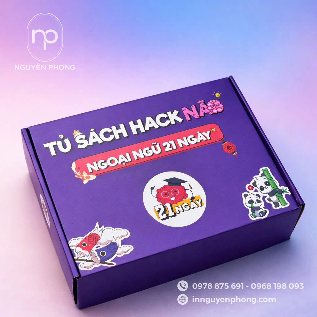 Mẫu in hộp đựng sách trẻ em